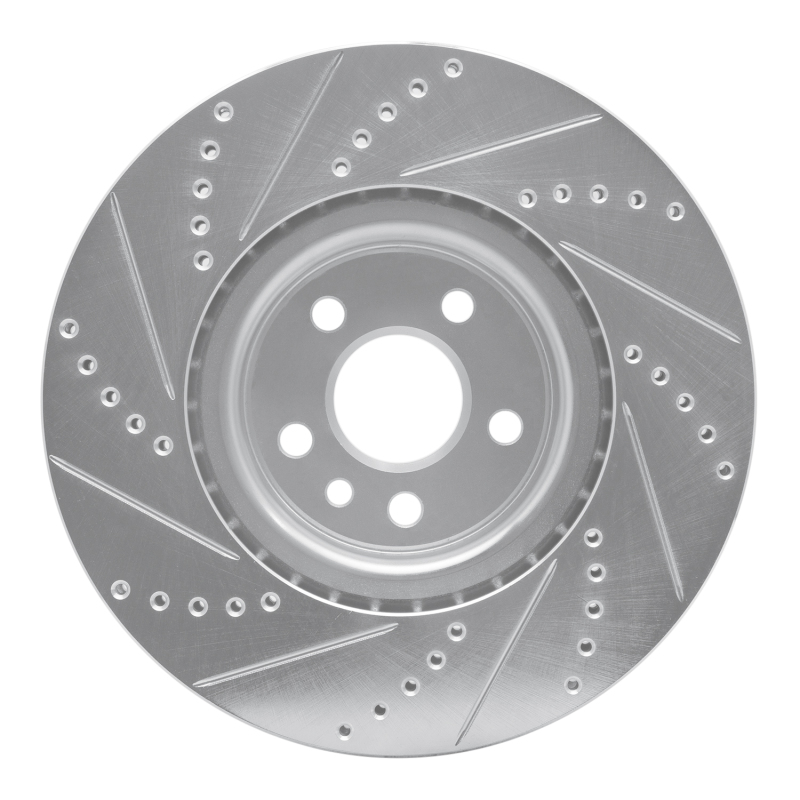 Volvo S60 Brake Rotor (1) - Front Right - R1 Concepts - Drilled & Slotted - Silver - `07-`16